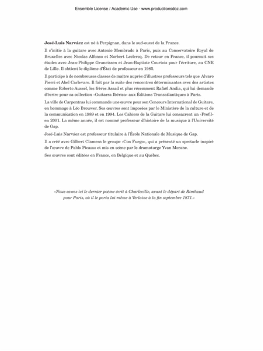 Hommage au Bateau Ivre Classical Guitar scores gallery preview page 2