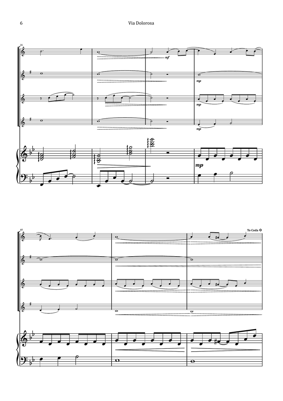 Via Dolorosa Saxophone Quartet scores gallery preview page 6
