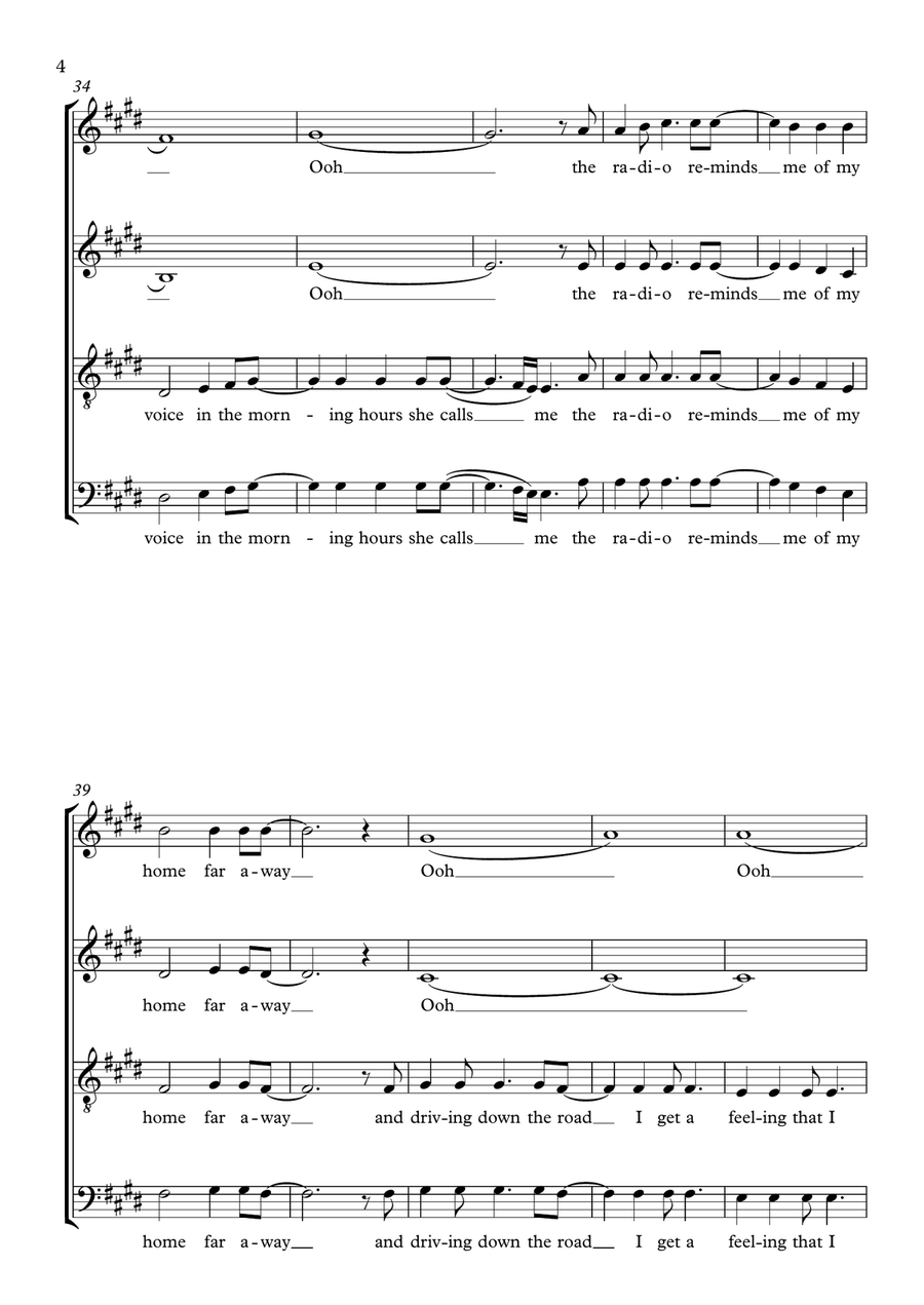 Take Me Home, Country Roads 4-Part scores gallery preview page 4
