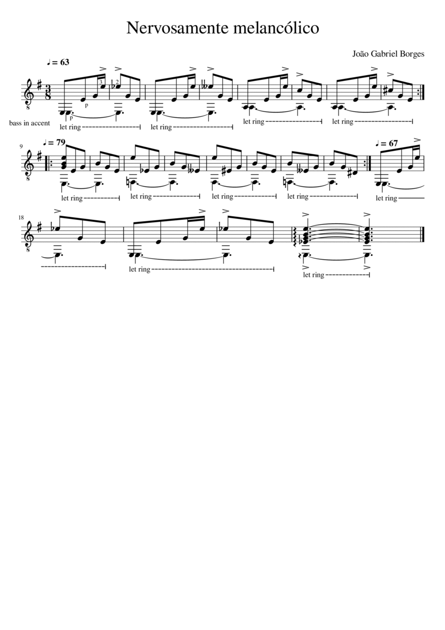 Nervosamente melancólico Nervosamente melancólico Acoustic Guitar scores gallery preview page 1