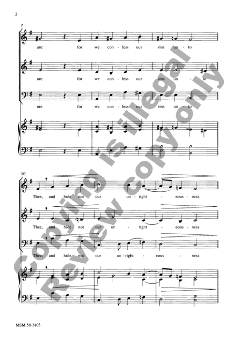 Hide Not Thou Thy Face 3-Part scores gallery preview page 3