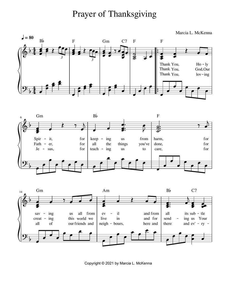Prayer of Thanksgiving Prayer of Thanksgiving Voice scores gallery preview page 2