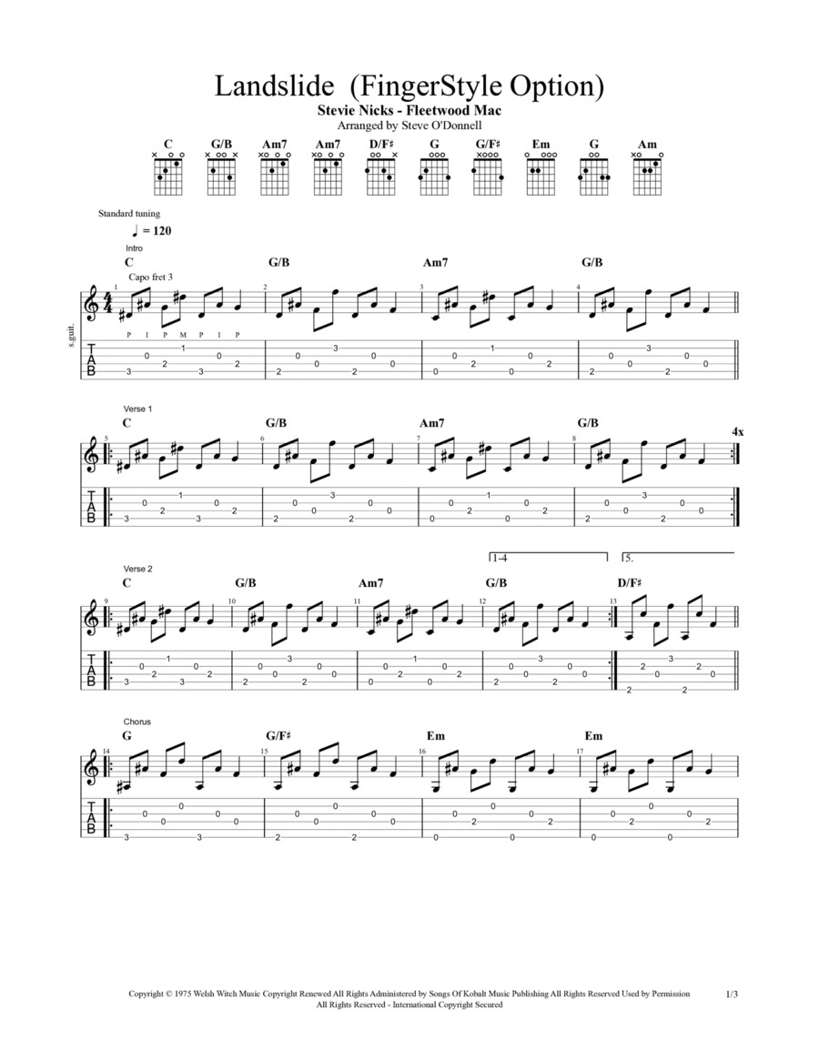 Landslide Electric Guitar scores gallery preview page 1