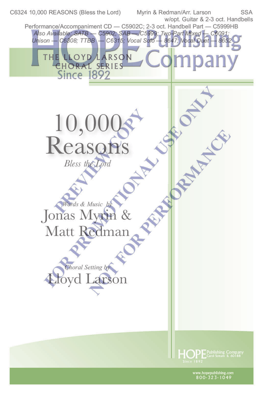10,000 Reasons (Bless the Lord) SSA scores gallery preview page 2