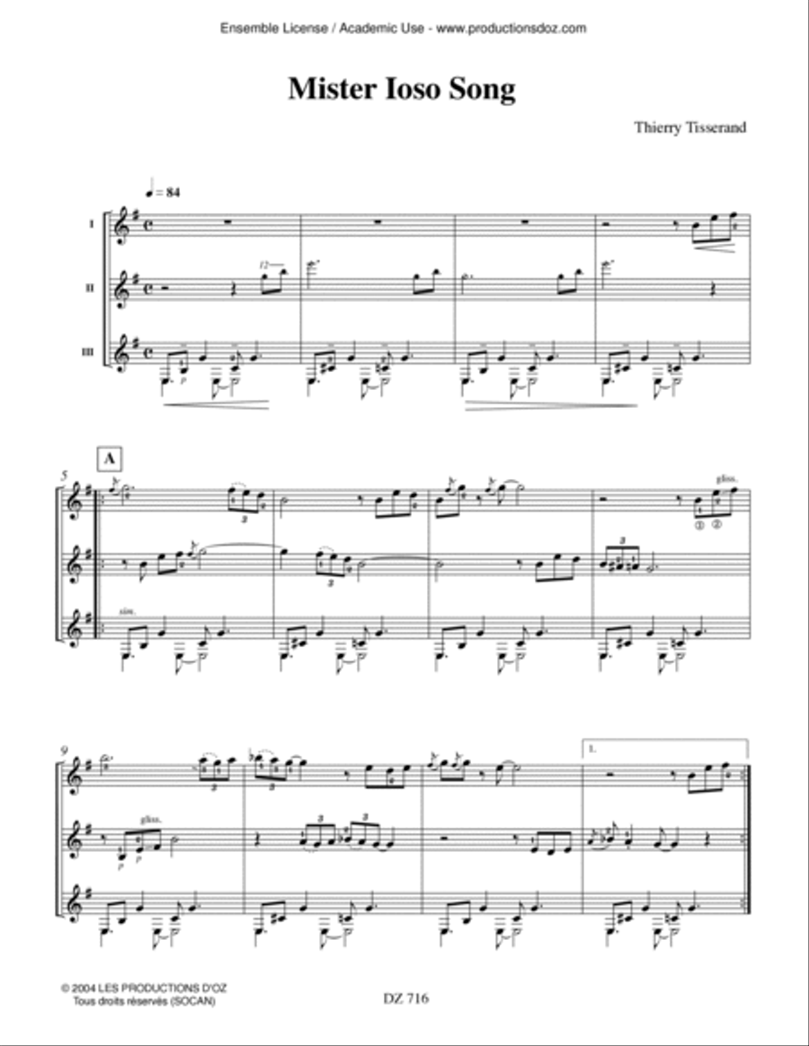 Mister Ioso Song, Rumba Marica Guitar Ensemble scores gallery preview page 2