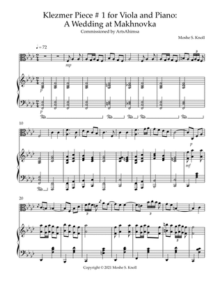 Klezmer Piece # 1 for Viola and Piano: "A Wedding at Makhnovka"