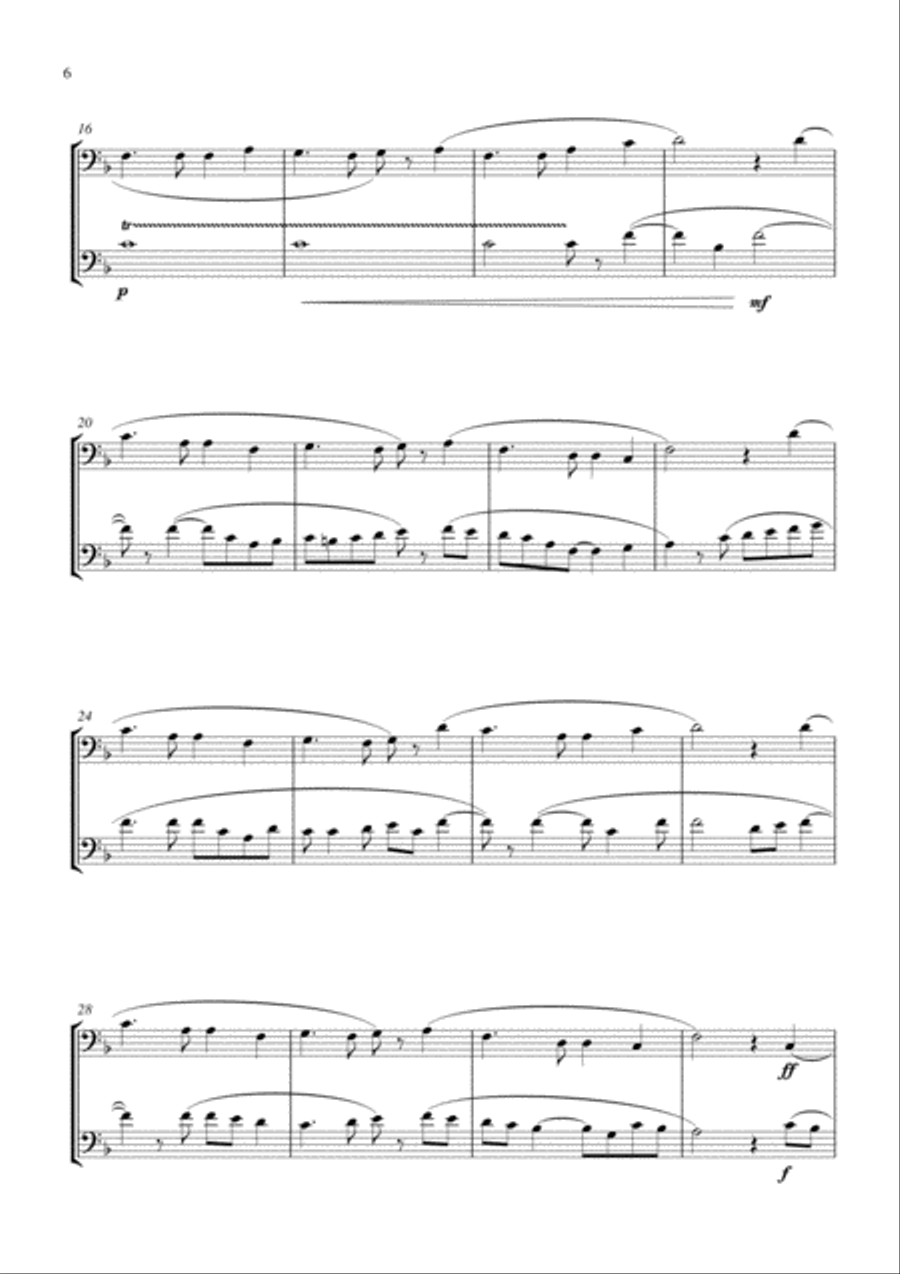 15 Popular Christmas Songs for Euphonium Duet (Bass Clef) (Suitable for beginning / intermediate eup Brass Duet scores gallery preview page 6