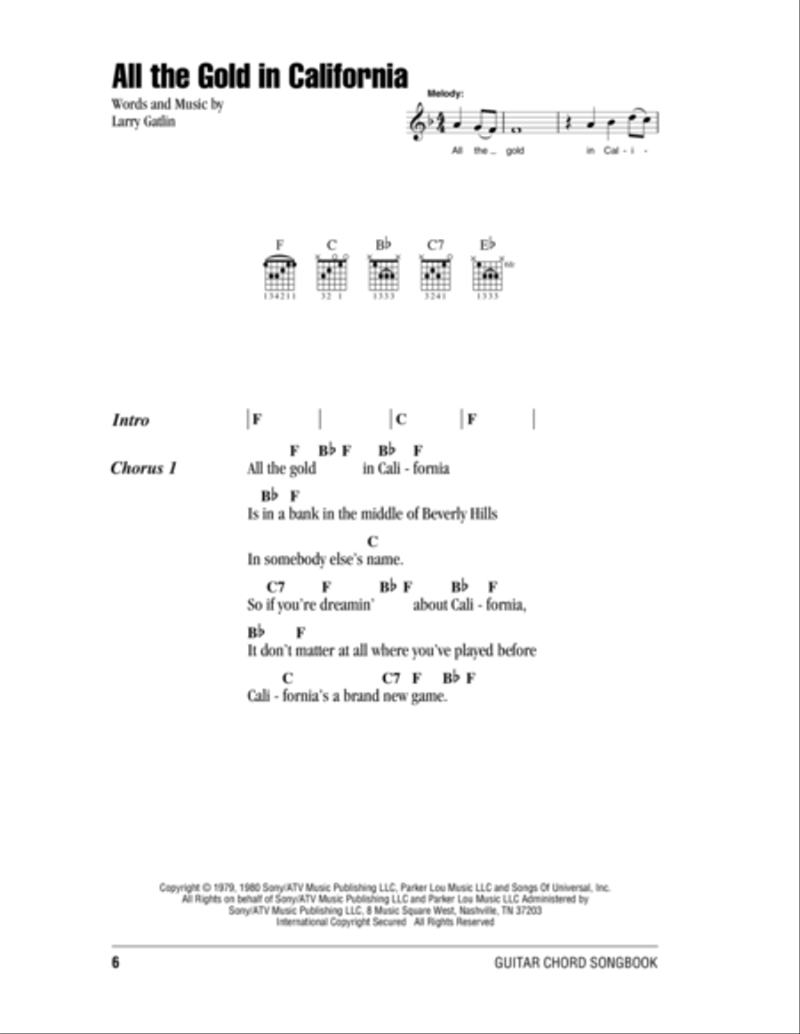 All The Gold In California Electric Guitar scores gallery preview page 1