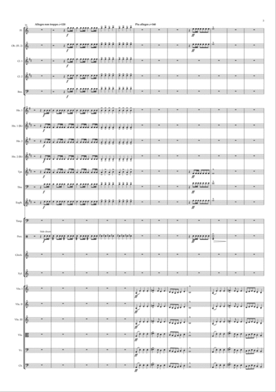 Carnival of the Animals (excerpts) Full Orchestra scores gallery preview page 3