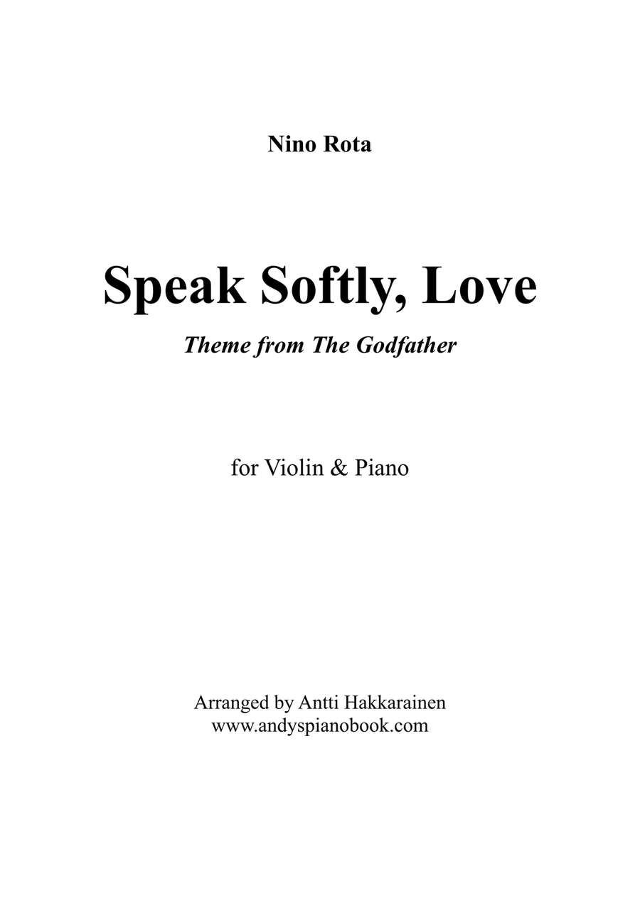 Speak Softly Love Violin Solo scores gallery preview page 1