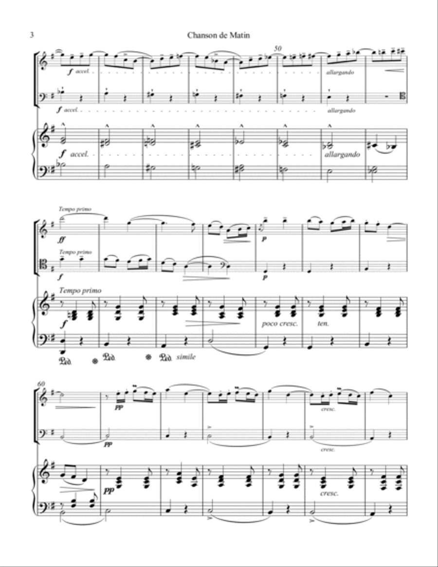 Chanson de Matin Op. 15 for piano trio Chanson de Matin Op. 15 for piano trio Piano Trio scores gallery preview page 4