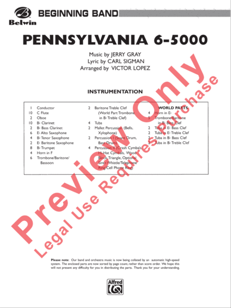 Pennsylvania 6-5000 Pennsylvania 6-5000 Concert Band scores gallery preview page 2