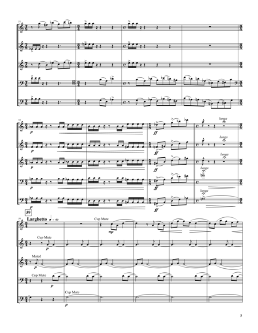 Quintet No. 1 for Brass Quintet No. 1 for Brass Brass Quintet scores gallery preview page 5