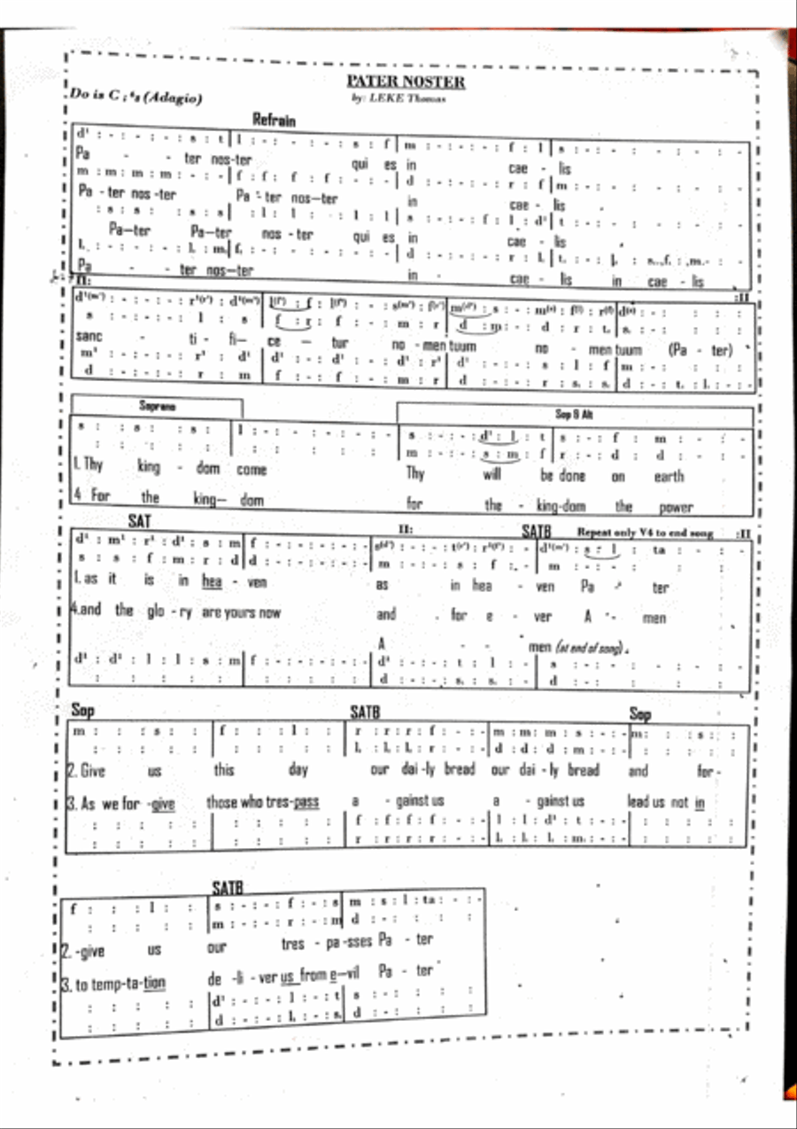 Pater Noster of Peace Divisi scores gallery preview page 1