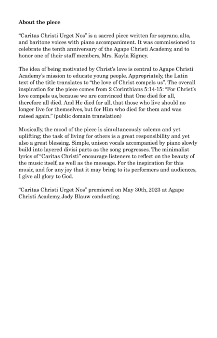 Caritas Christi Urget Nos 3-Part scores gallery preview page 4