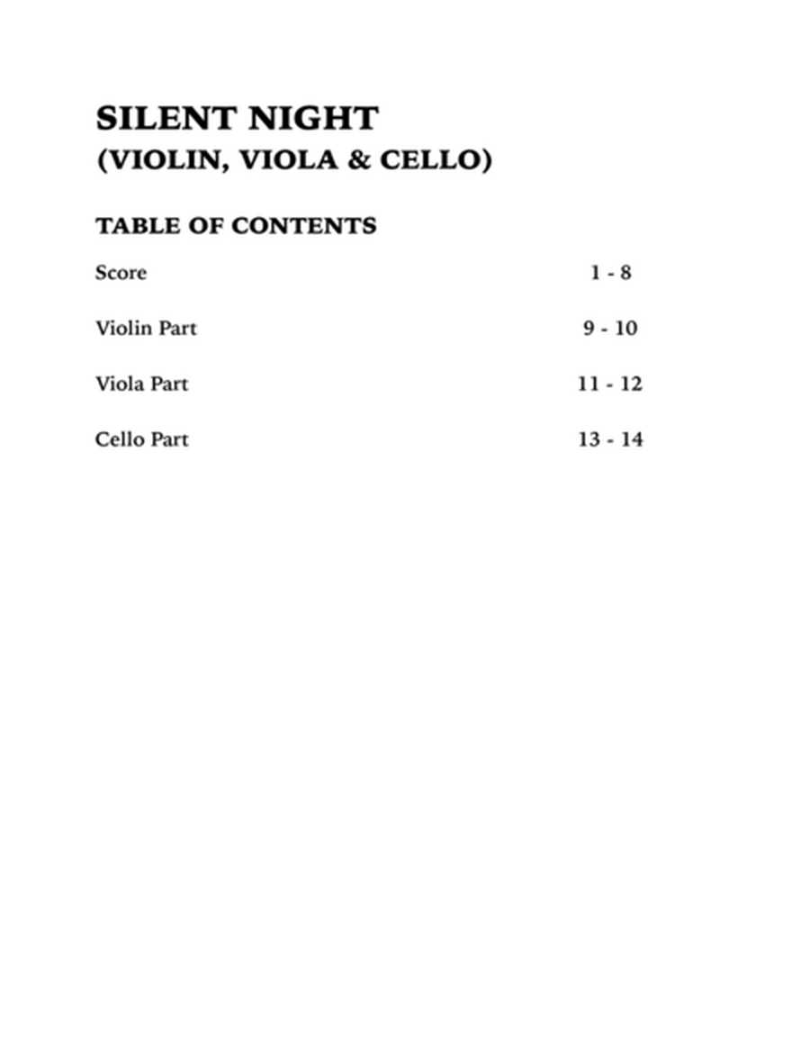 Silent Night (String Trio): Violin, Viola and Cello image number null