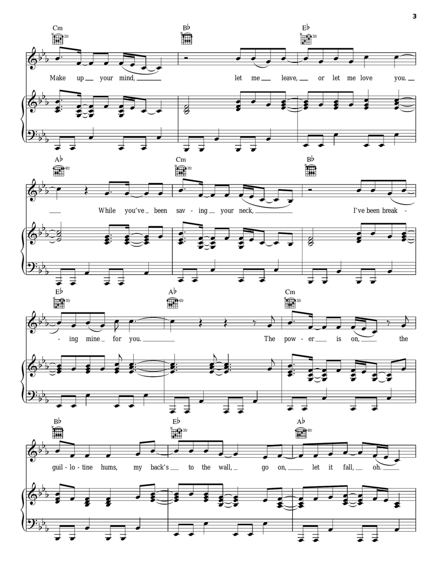 Make Up Your Mind Piano, Vocal, Guitar scores gallery preview page 3