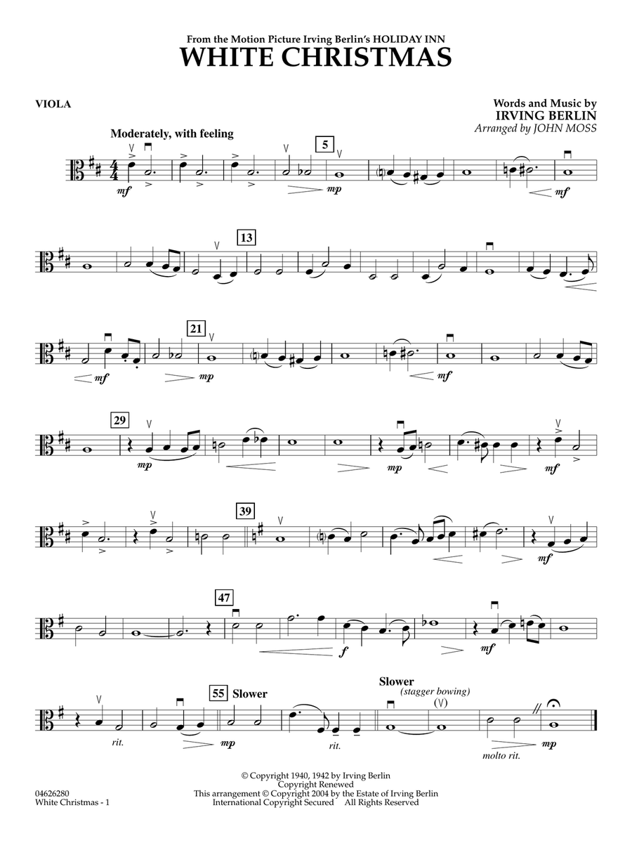 White Christmas (from Holiday Inn) (arr. John Moss) - Viola String Orchestra scores gallery preview page 1