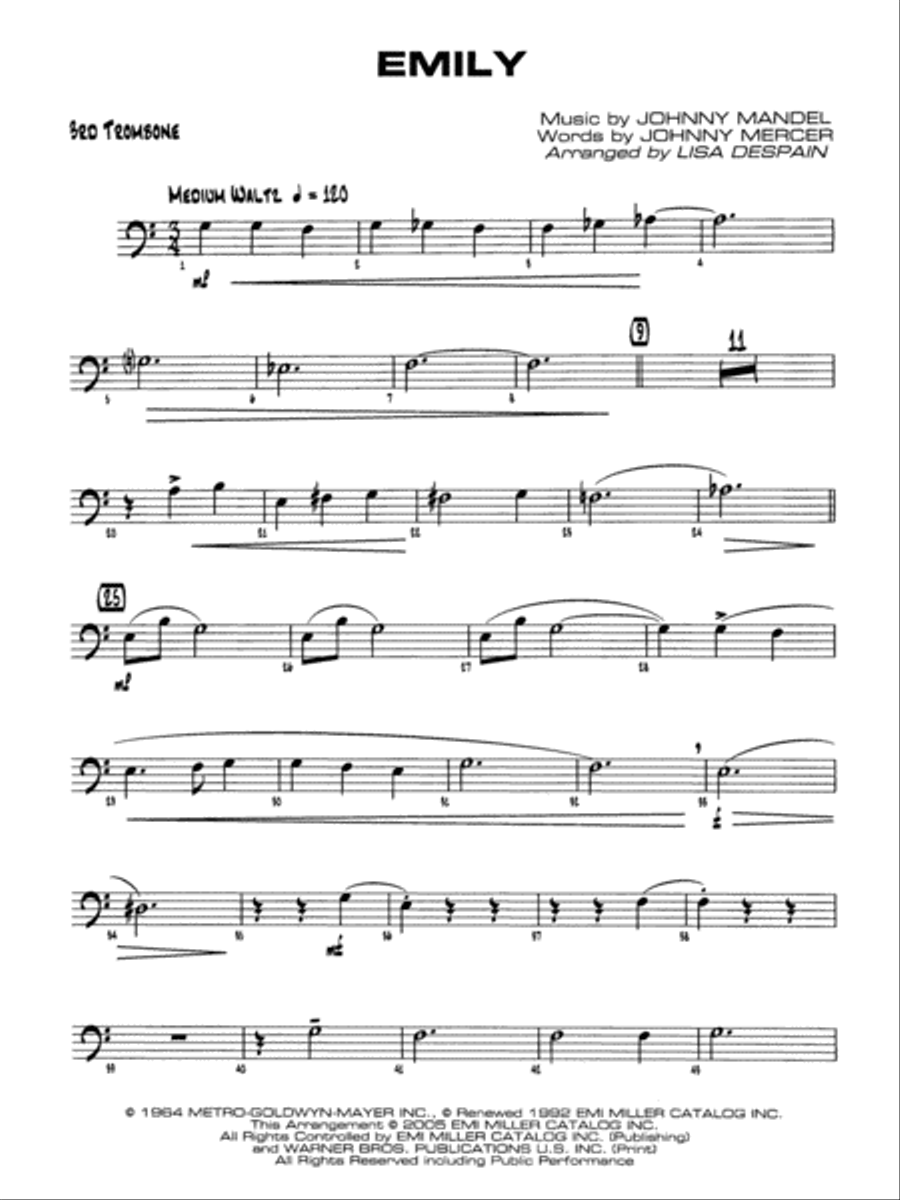 Emily: 3rd Trombone Jazz Ensemble scores gallery preview page 1