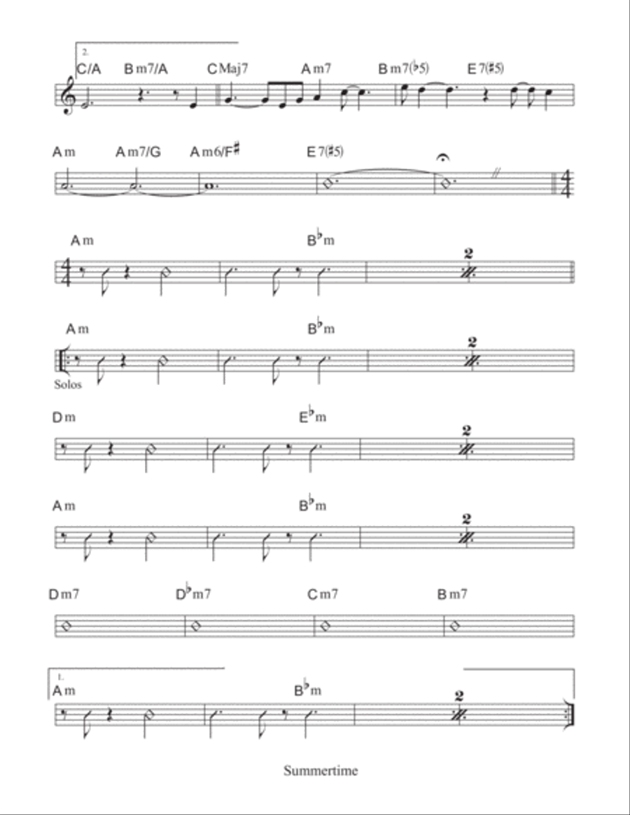 Summertime Piano, Vocal, Guitar scores gallery preview page 2