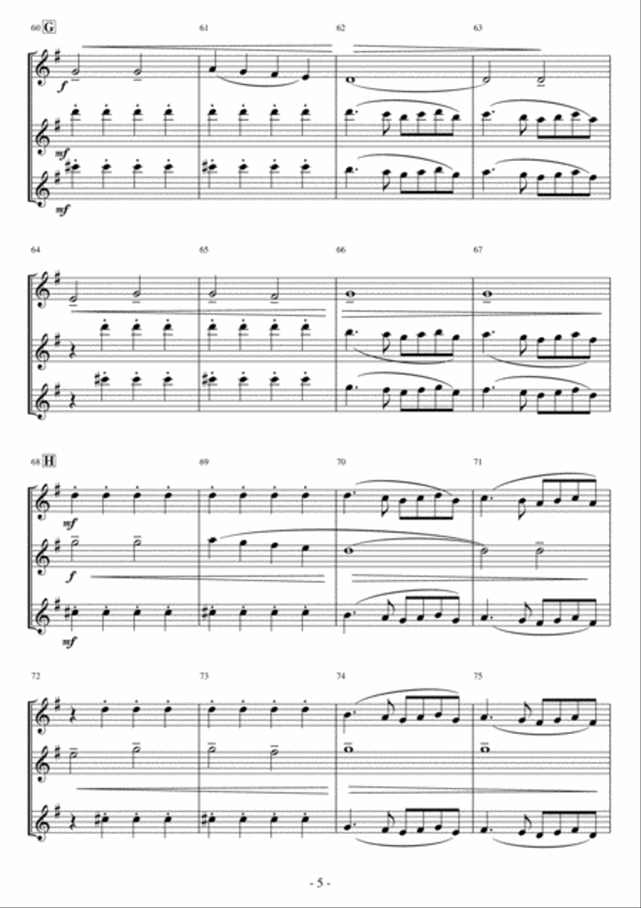 <Flute Trio> Ding Dong, Merrily on High Flute Trio scores gallery preview page 5