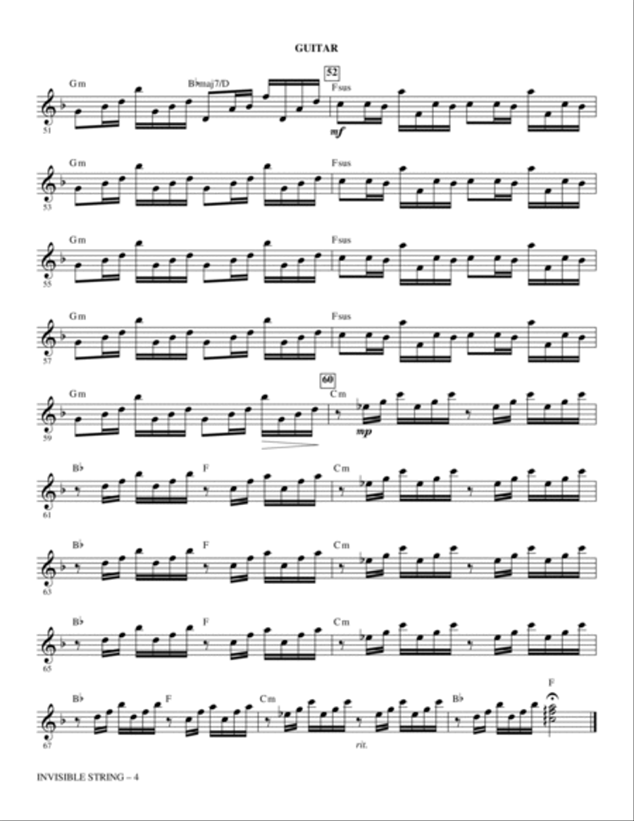 invisible string (arr. Audrey Snyder) - Guitar Choir scores gallery preview page 4