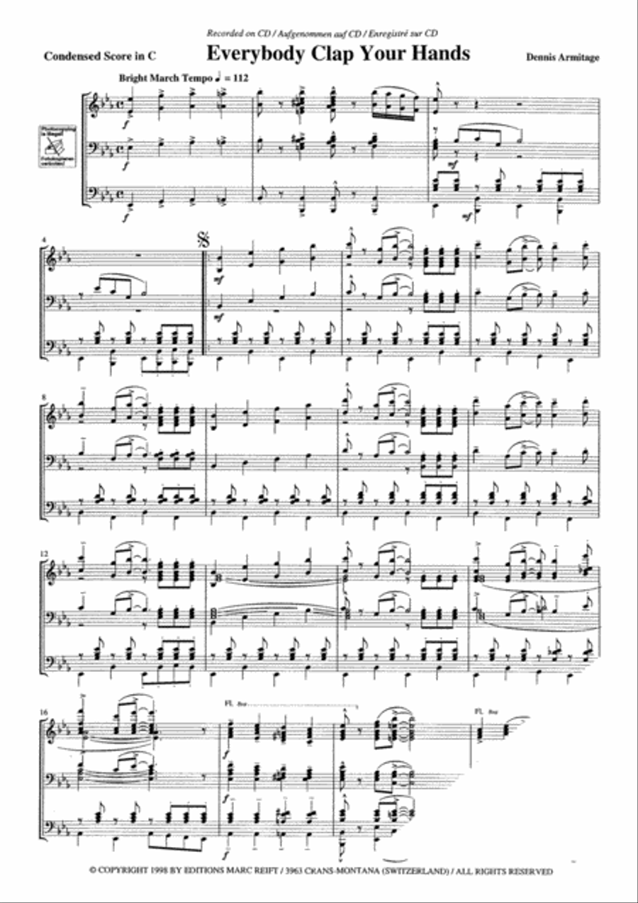 Everybody Clap Your Hands Concert Band scores gallery preview page 4