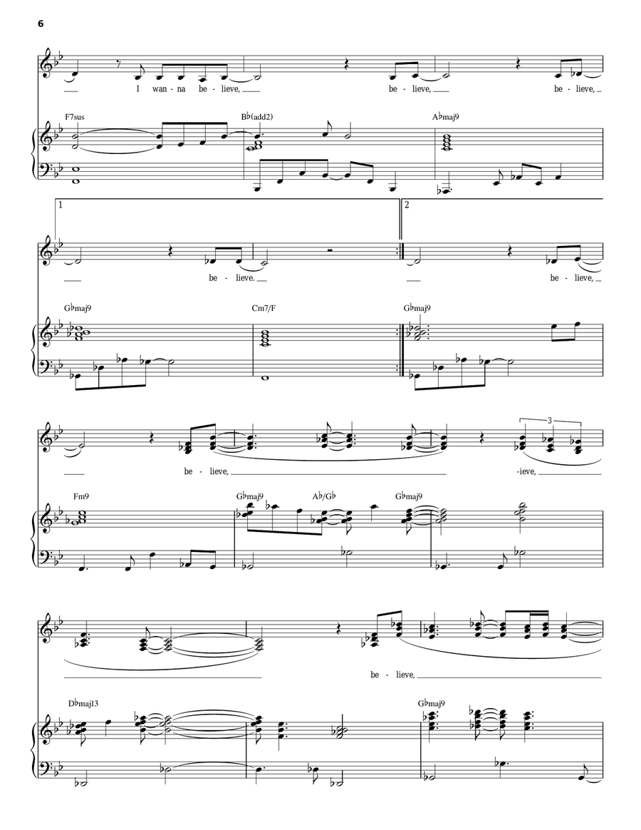 Help Me Believe Piano, Vocal scores gallery preview page 6