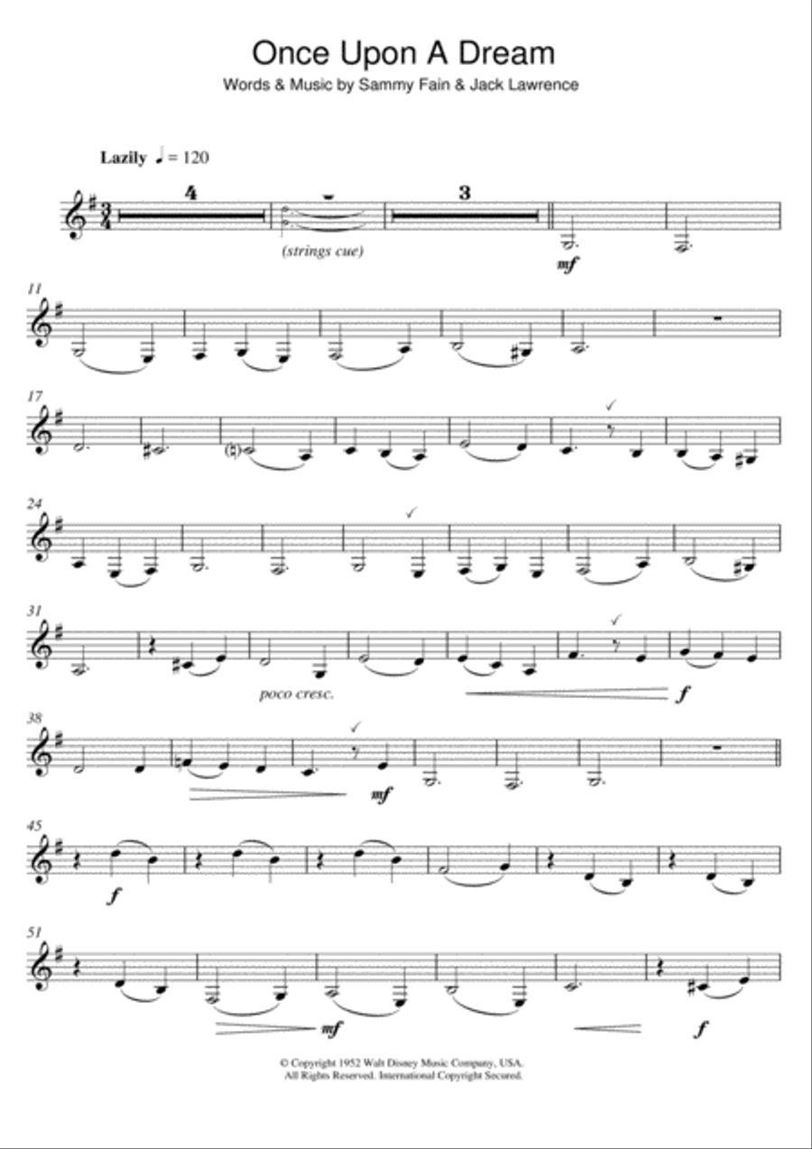 Once Upon A Dream Once Upon A Dream Clarinet Solo scores gallery preview page 1
