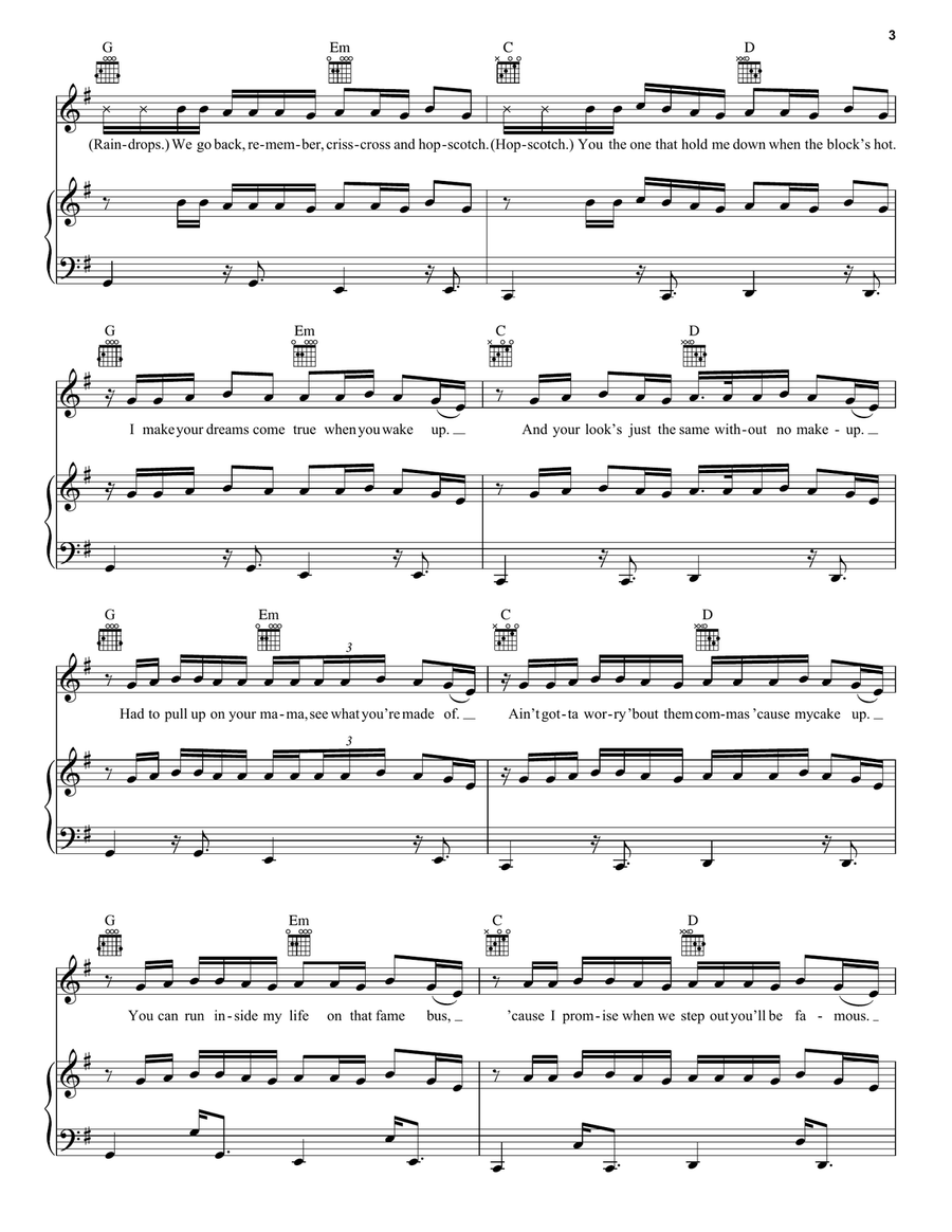I'm The One I'm The One Piano, Vocal, Guitar scores gallery preview page 3
