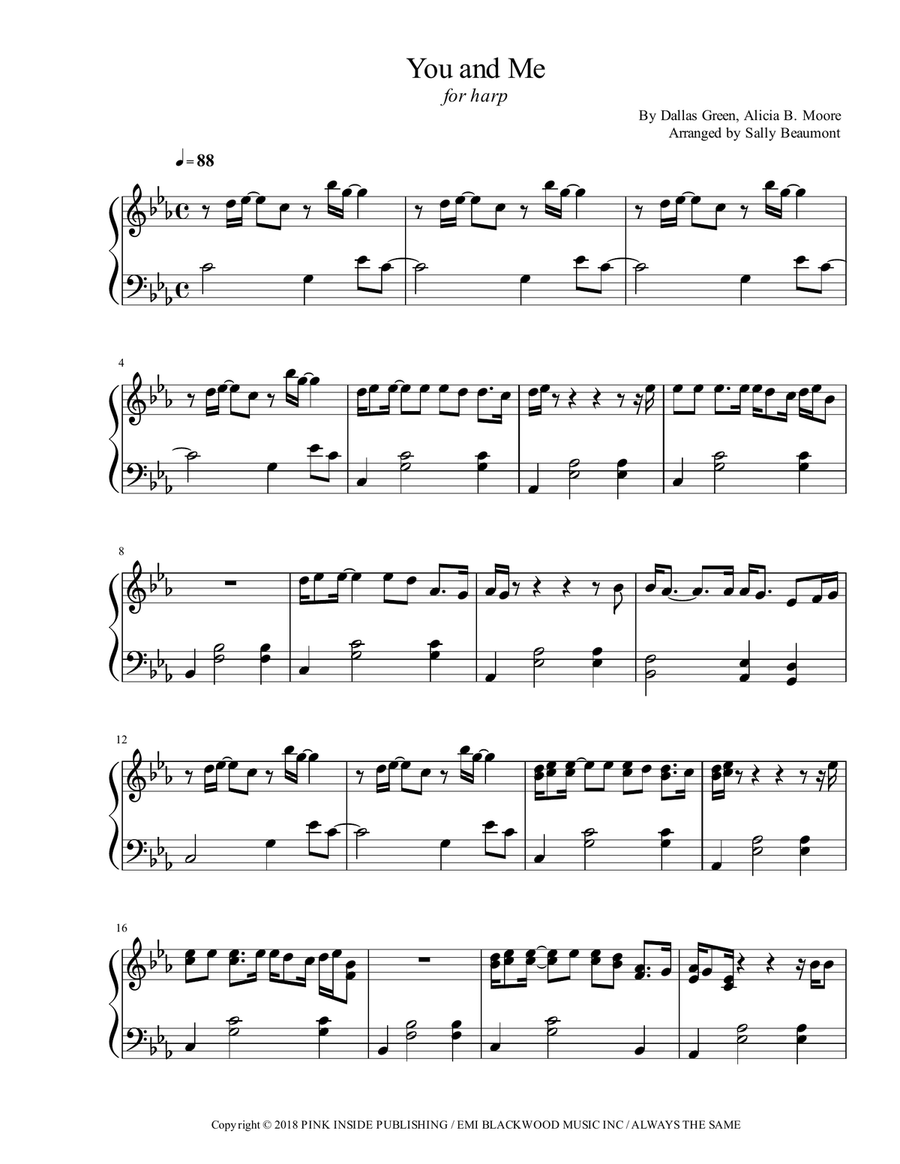 You And Me You And Me Harp scores gallery preview page 1