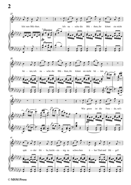 Schubert-Der Schmetterling,Op.57 No.1,in G flat Major,for Voice&Piano image number null