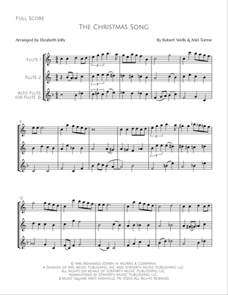 The Christmas Song (chestnuts Roasting On An Open Fire) Woodwind Trio scores gallery preview page 5