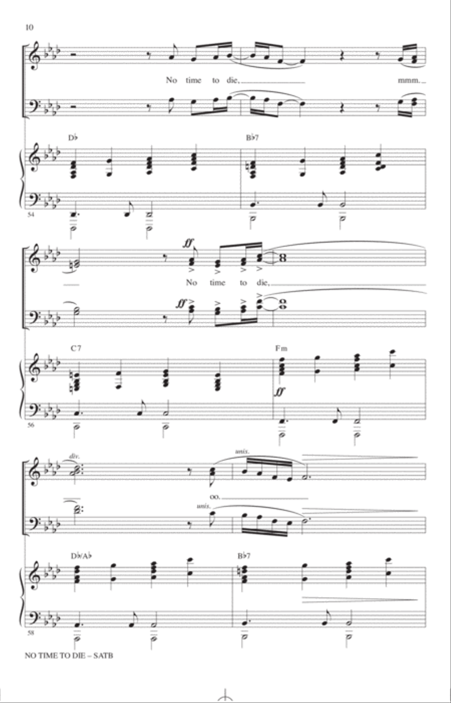 No Time To Die (arr. Mark Brymer) 4-Part scores gallery preview page 9