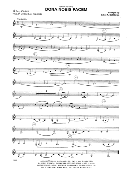 Dona Nobis Pacem - Bass Clarinet