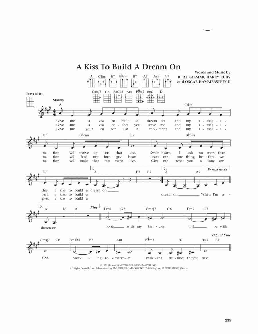 A Kiss To Build A Dream On (from The Daily Ukulele) (arr. Jim Beloff) Ukulele scores gallery preview page 1