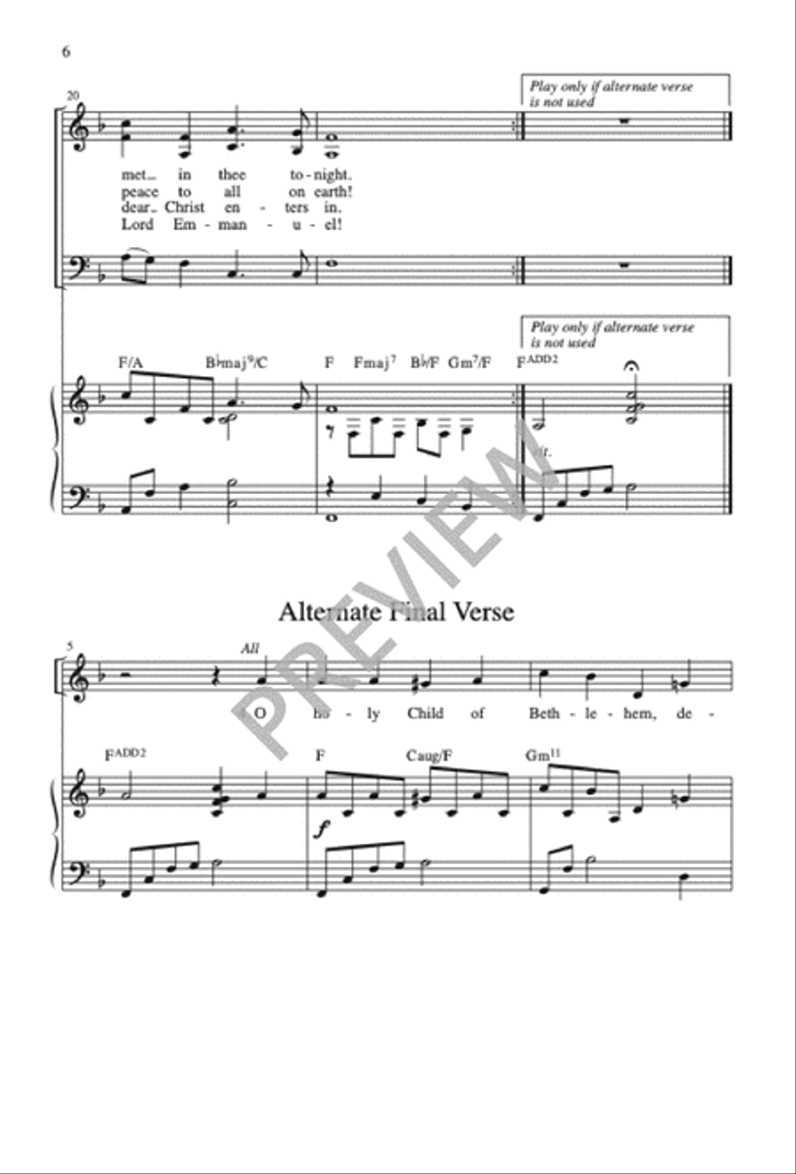 O Little Town of Bethlehem 3-Part scores gallery preview page 7