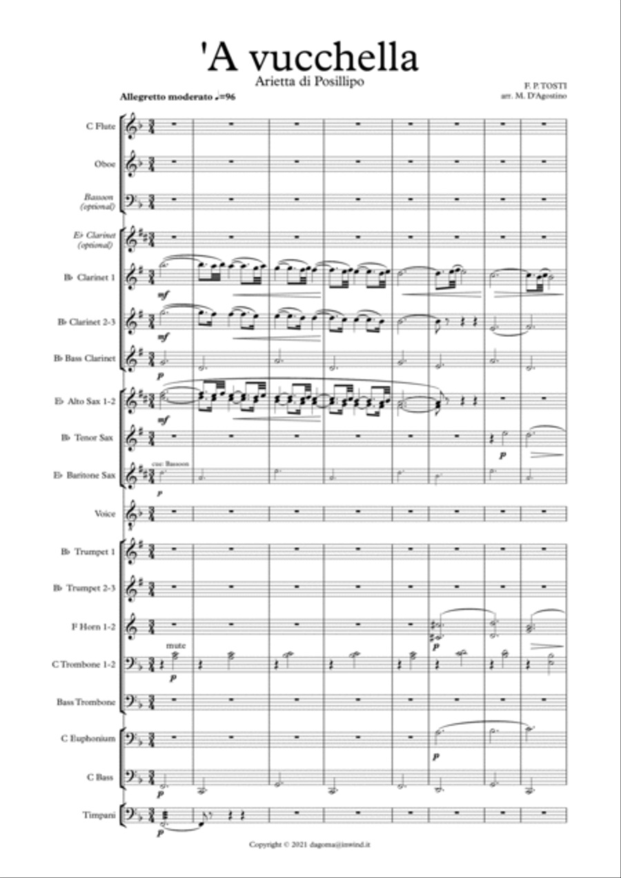'A Vucchella for Solo and Concert Band Concert Band scores gallery preview page 2