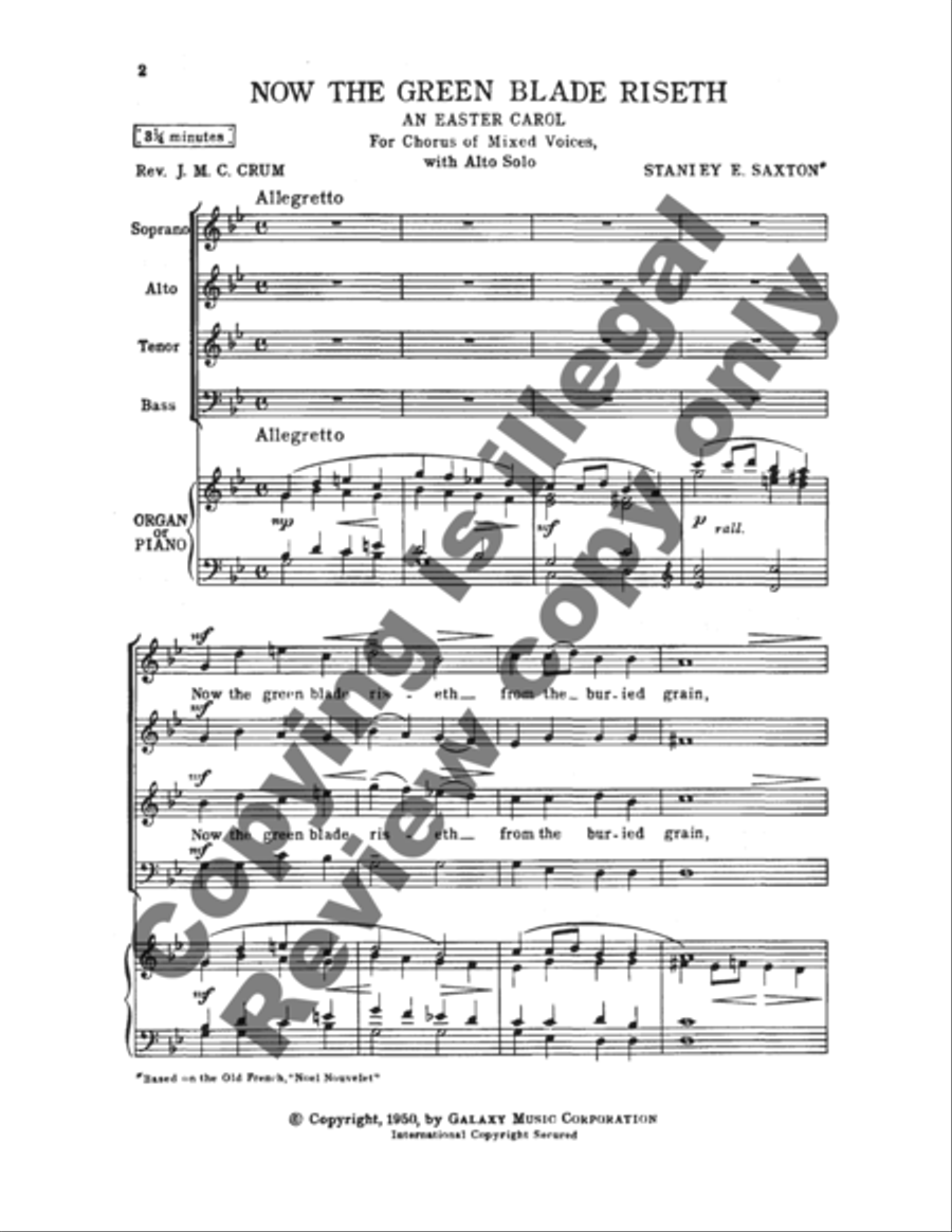 Now The Green Blade Riseth 4-Part scores gallery preview page 7