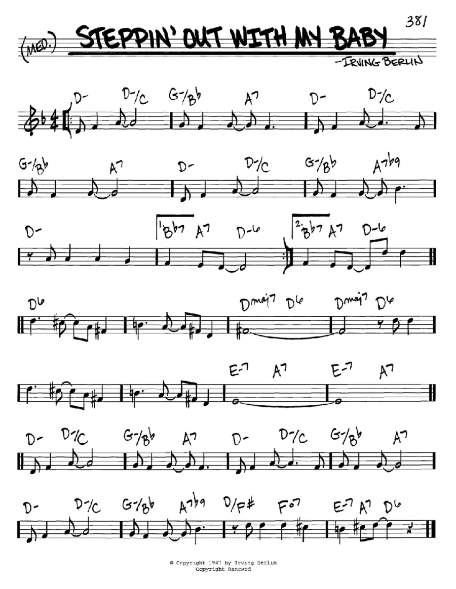 Steppin' Out With My Baby C Instrument scores gallery preview page 1