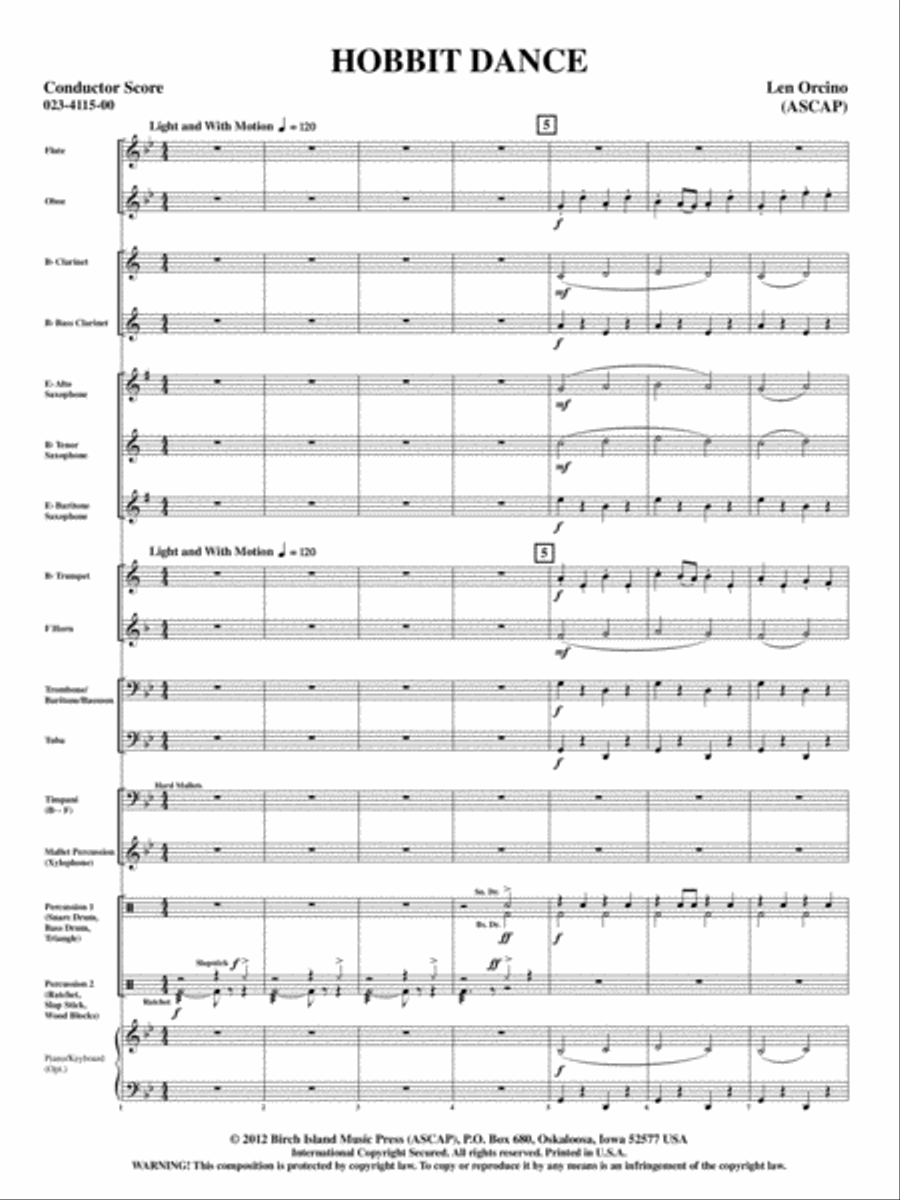 Hobbit Dance Hobbit Dance Concert Band scores gallery preview page 2