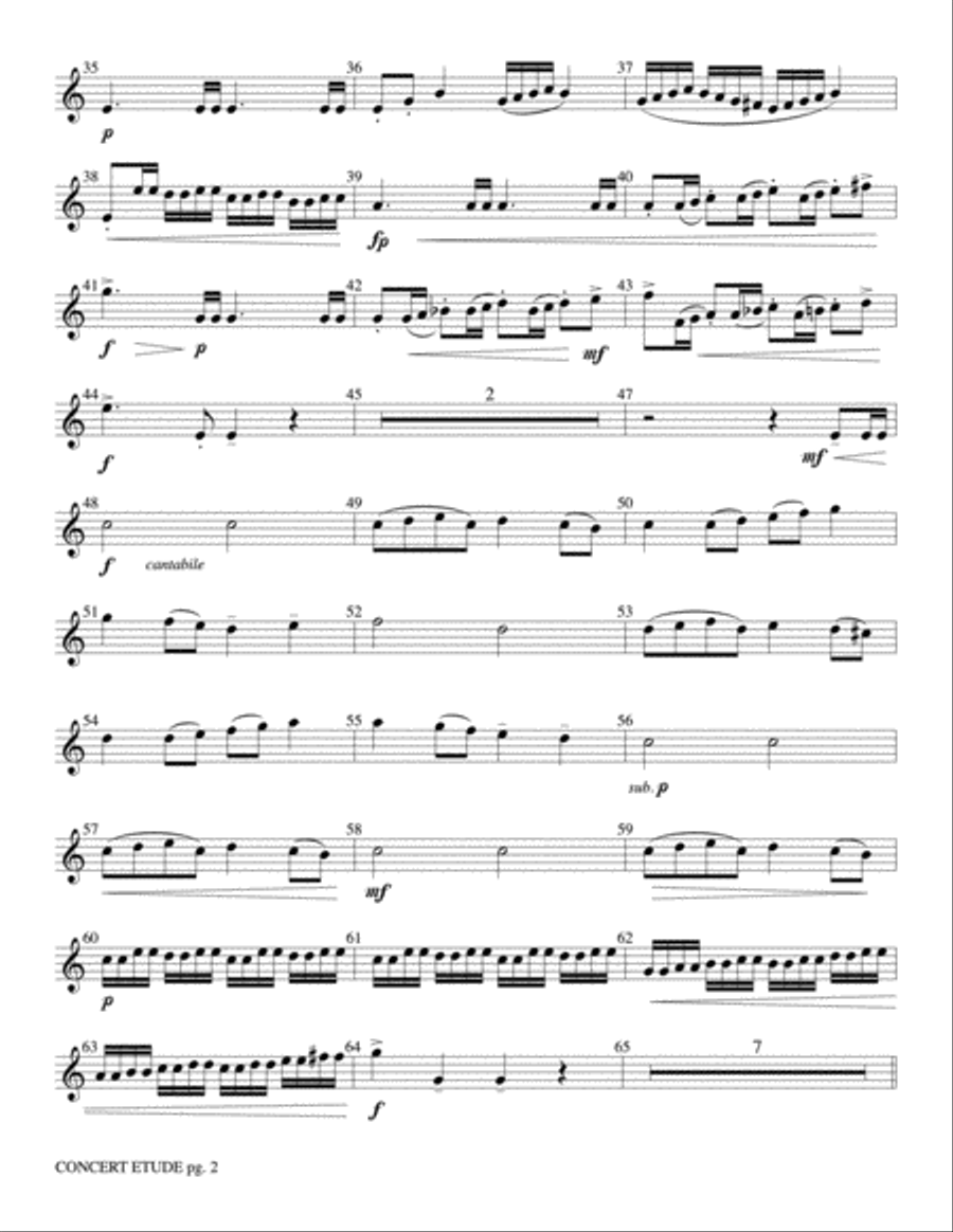 Concert Etude, Op. 49 (Solo Trumpet and Concert Band): Solo B-flat Trumpet Concert Band scores gallery preview page 2