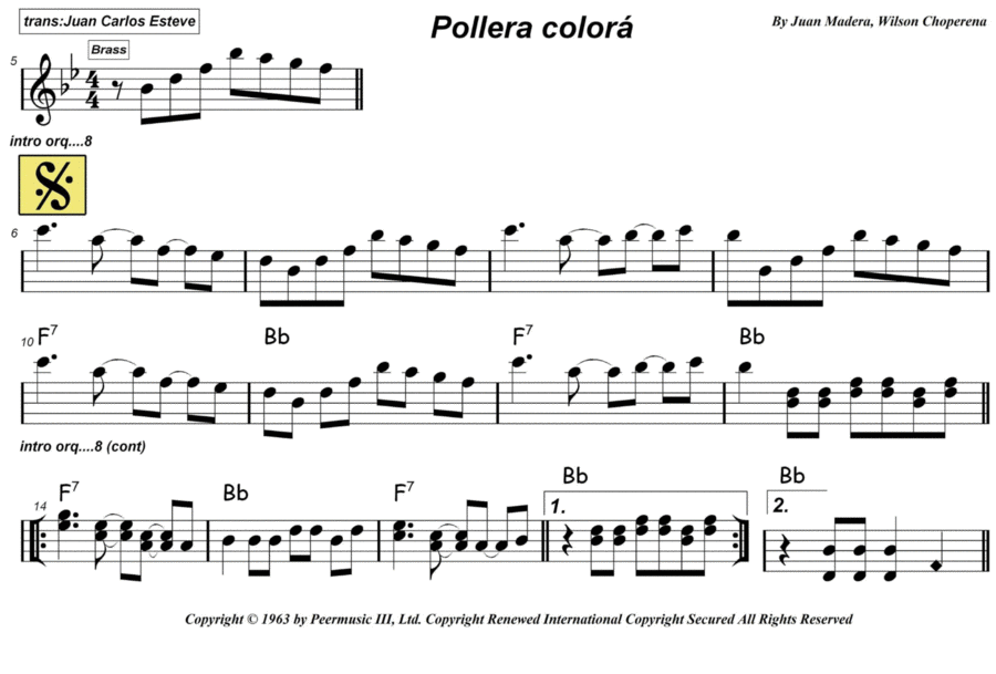 La Pollera Colorá Easy Piano scores gallery preview page 1