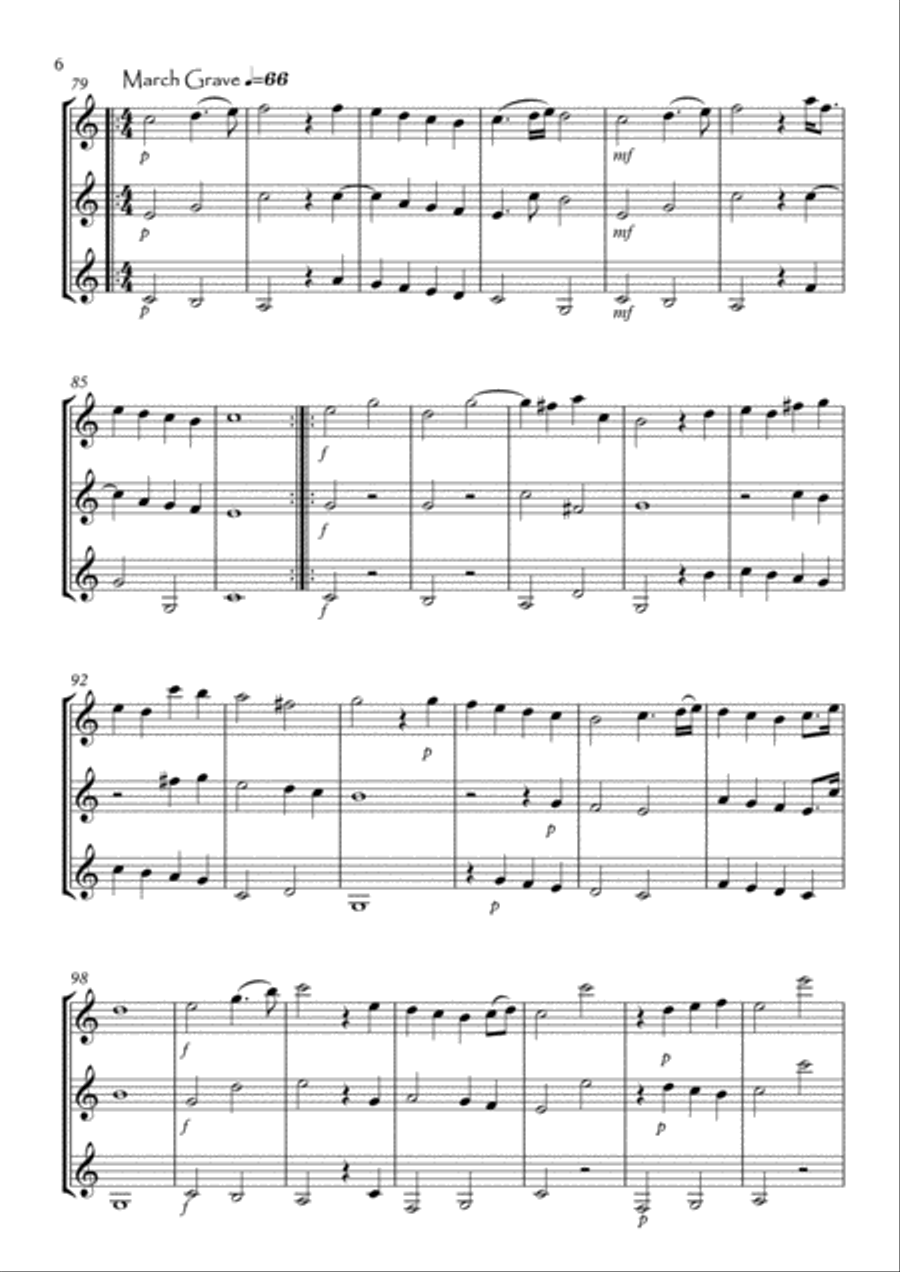 Three Sonatas No.4,5 & 6 Woodwind Trio scores gallery preview page 6