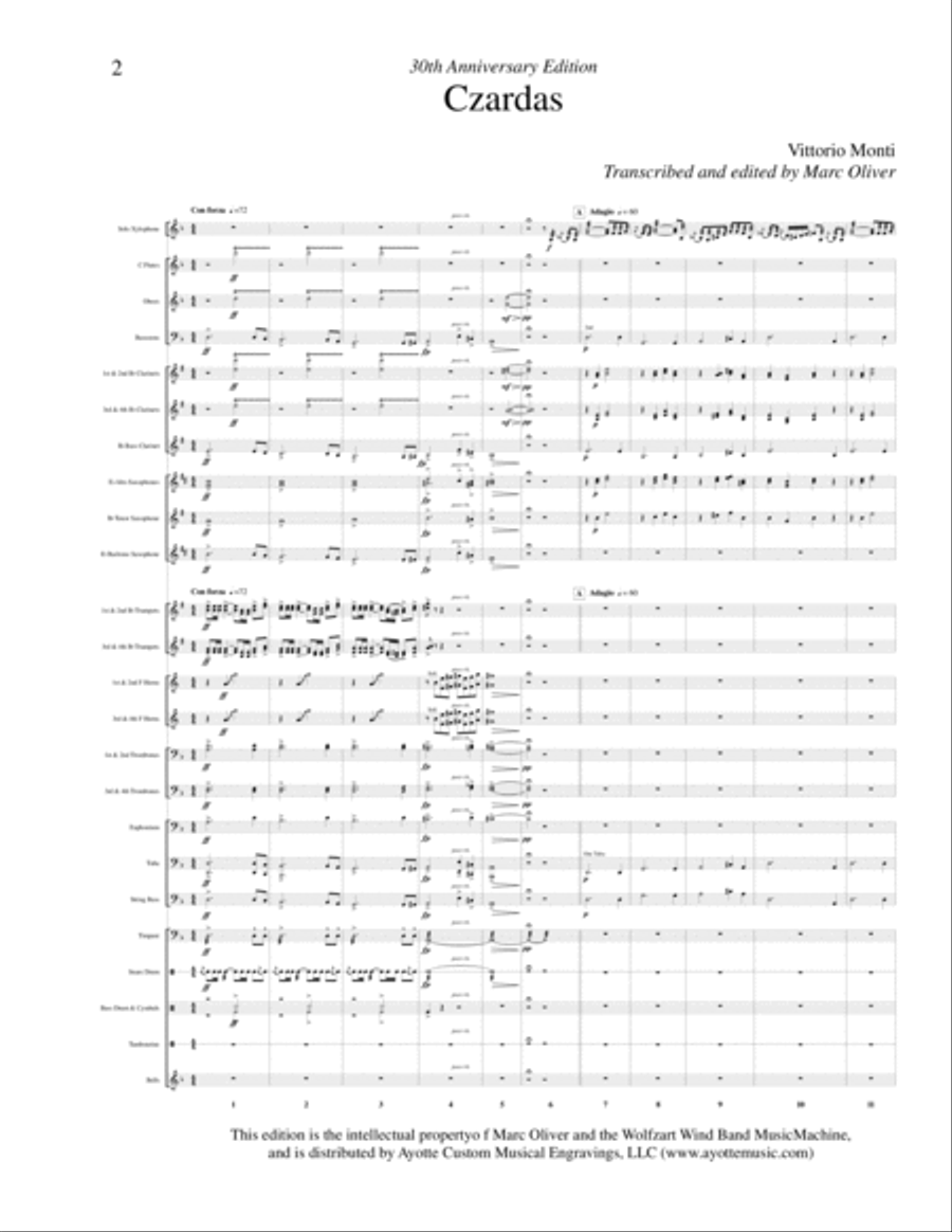 Czardas for Solo Xylophone and Band Concert Band scores gallery preview page 1