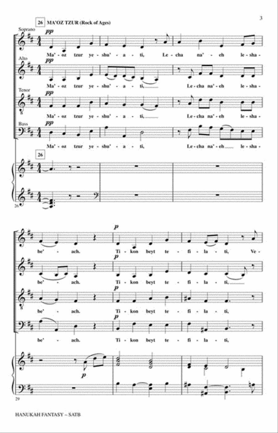 Hanukah Fantasy 4-Part scores gallery preview page 3