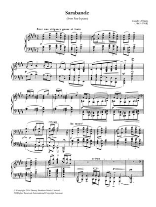 Sarabande From 'Pour Le Piano'
