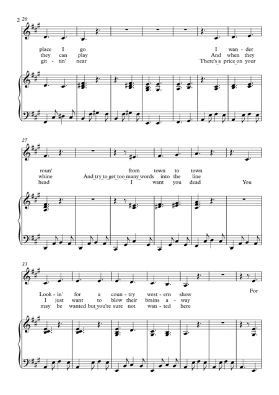 Get The Singer of That Country Music (And Shoot Him With His Country Western Gun!) Voice scores gallery preview page 2