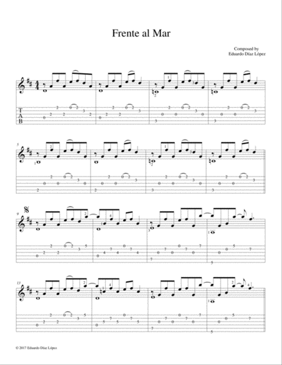 Frente al Mar Guitar Solo scores gallery preview page 2