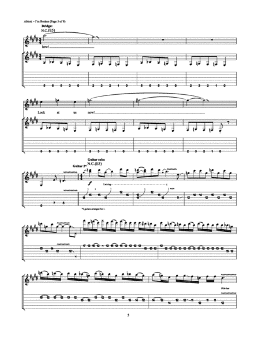 I'm Broken Electric Guitar scores gallery preview page 5